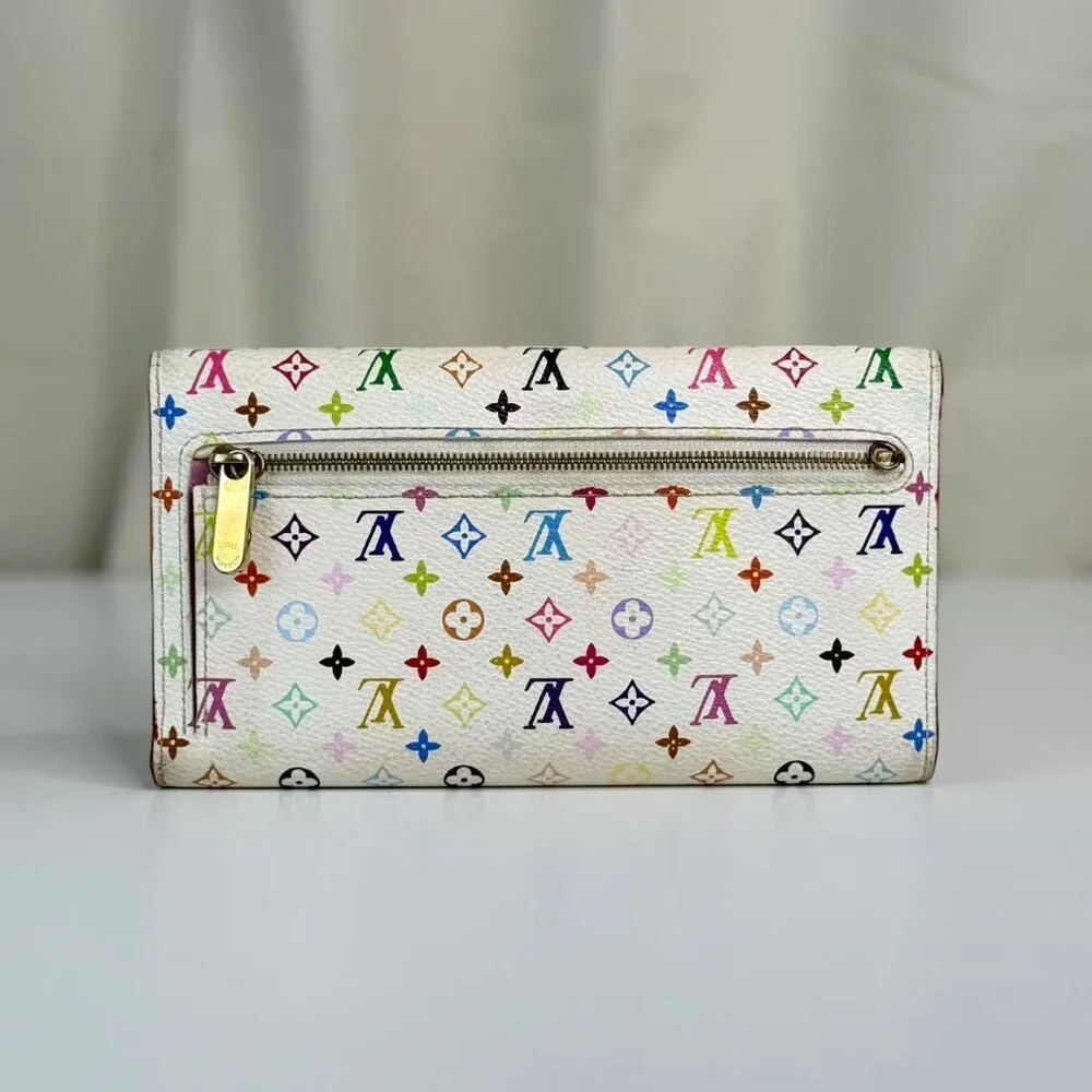 Louis Vuitton White Multicolor Wallet with Colorful Monogram Design